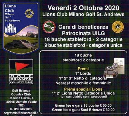 Gara di beneficenza L.C. MILANO GOLF ST.ANDREWS