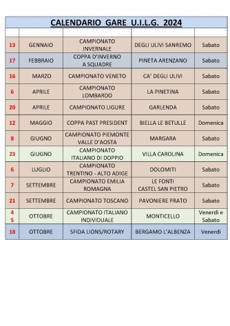 CALENDARIO UILG 2024