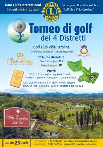 TORNEO DI GOLF DEI 4 DISTRETTI