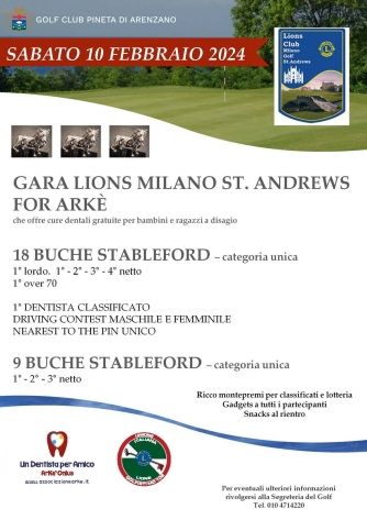 LIONS CLUB MILANO ST.ANDREWS FOR ARCHE'